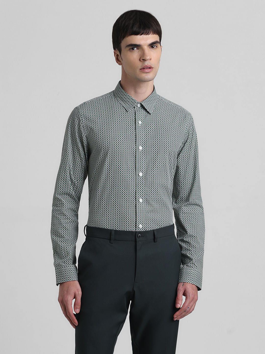 Green Abstract Print Shirt