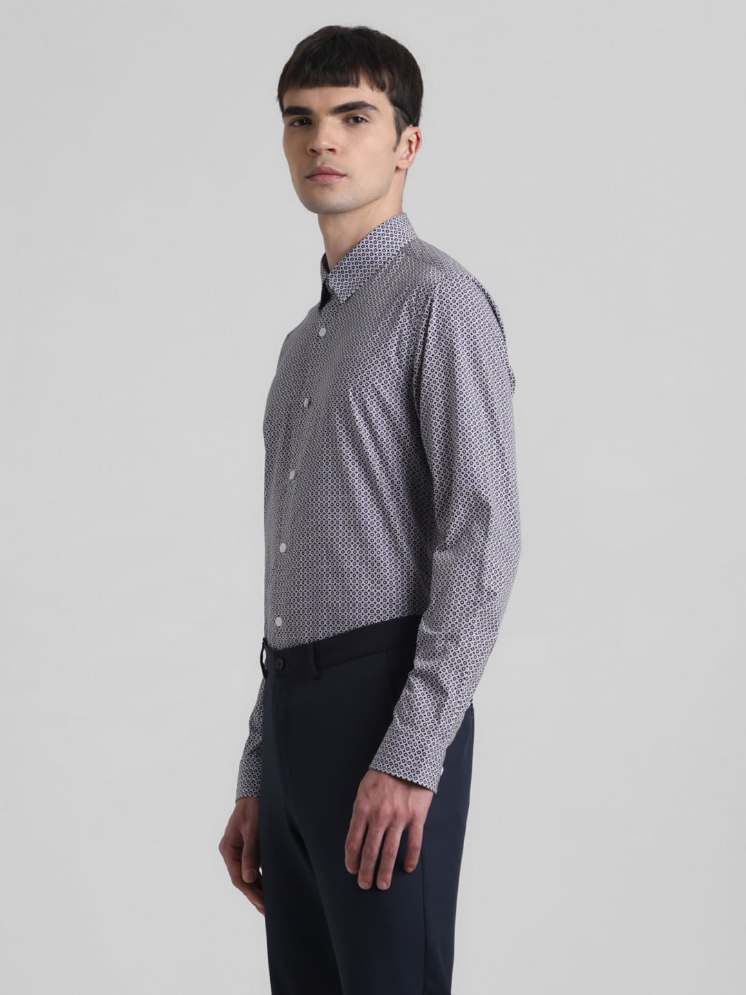 Purple Abstract Print Shirt