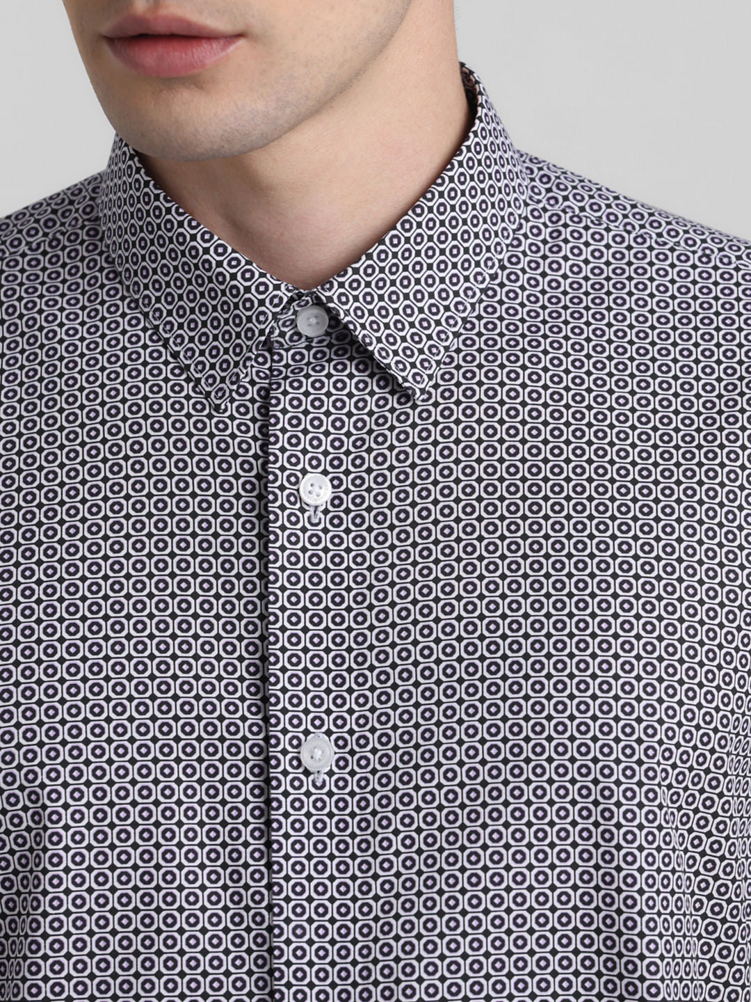 Purple Abstract Print Shirt