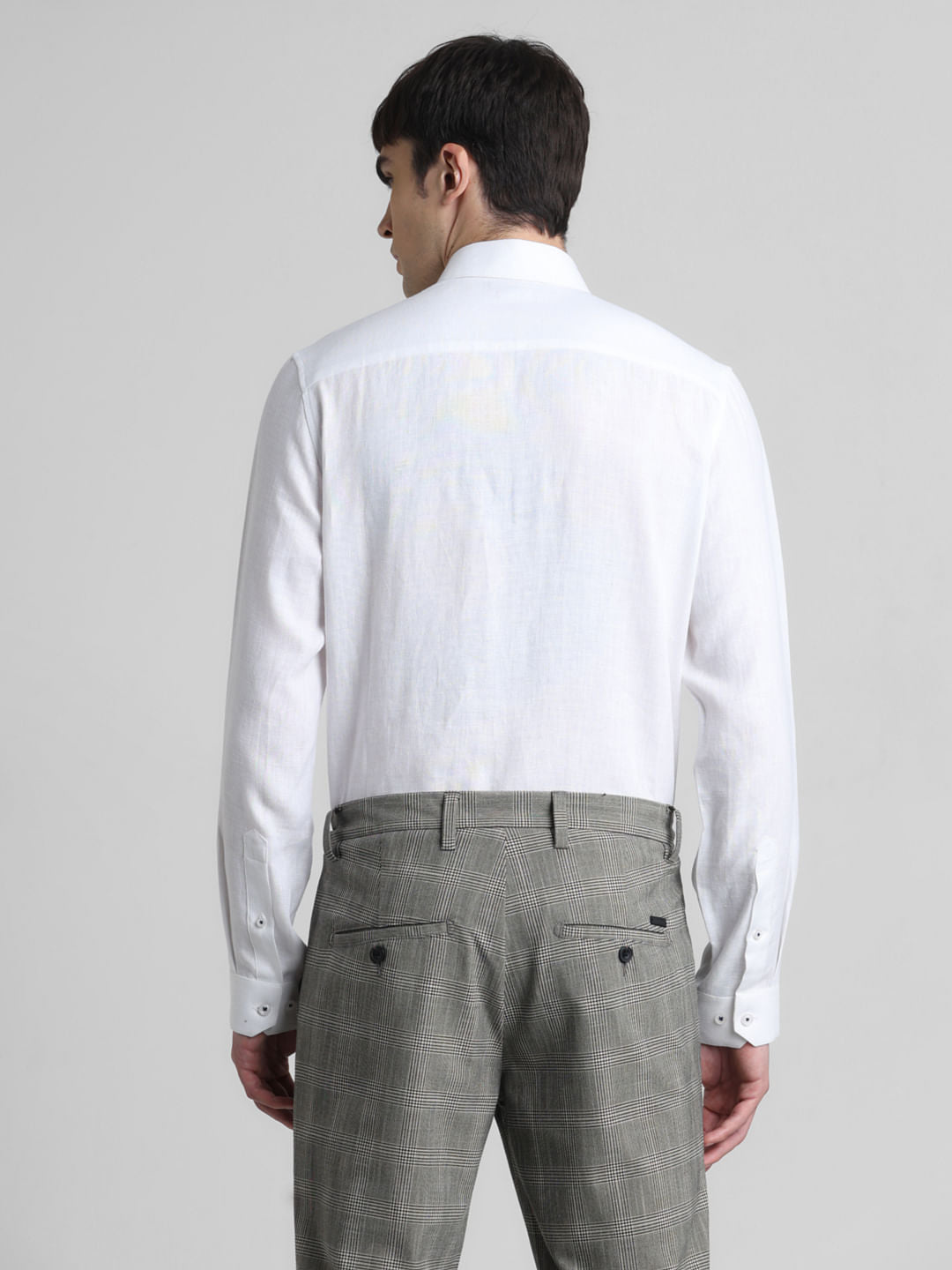 White Linen Full Sleeves Shirt