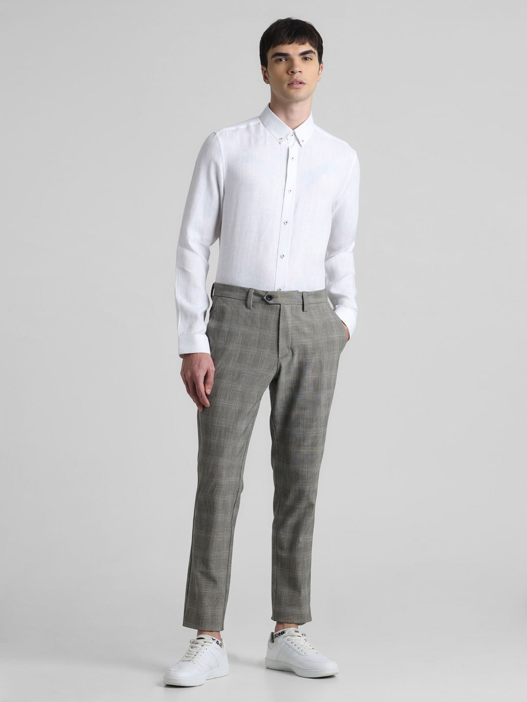 White Linen Full Sleeves Shirt