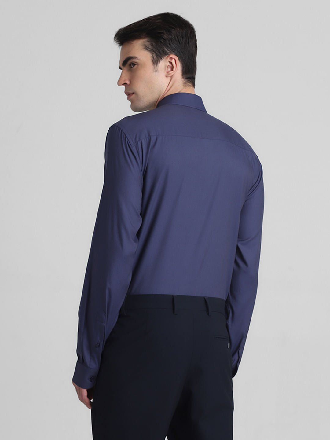Dark Blue Cotton Full Sleeves Shirt