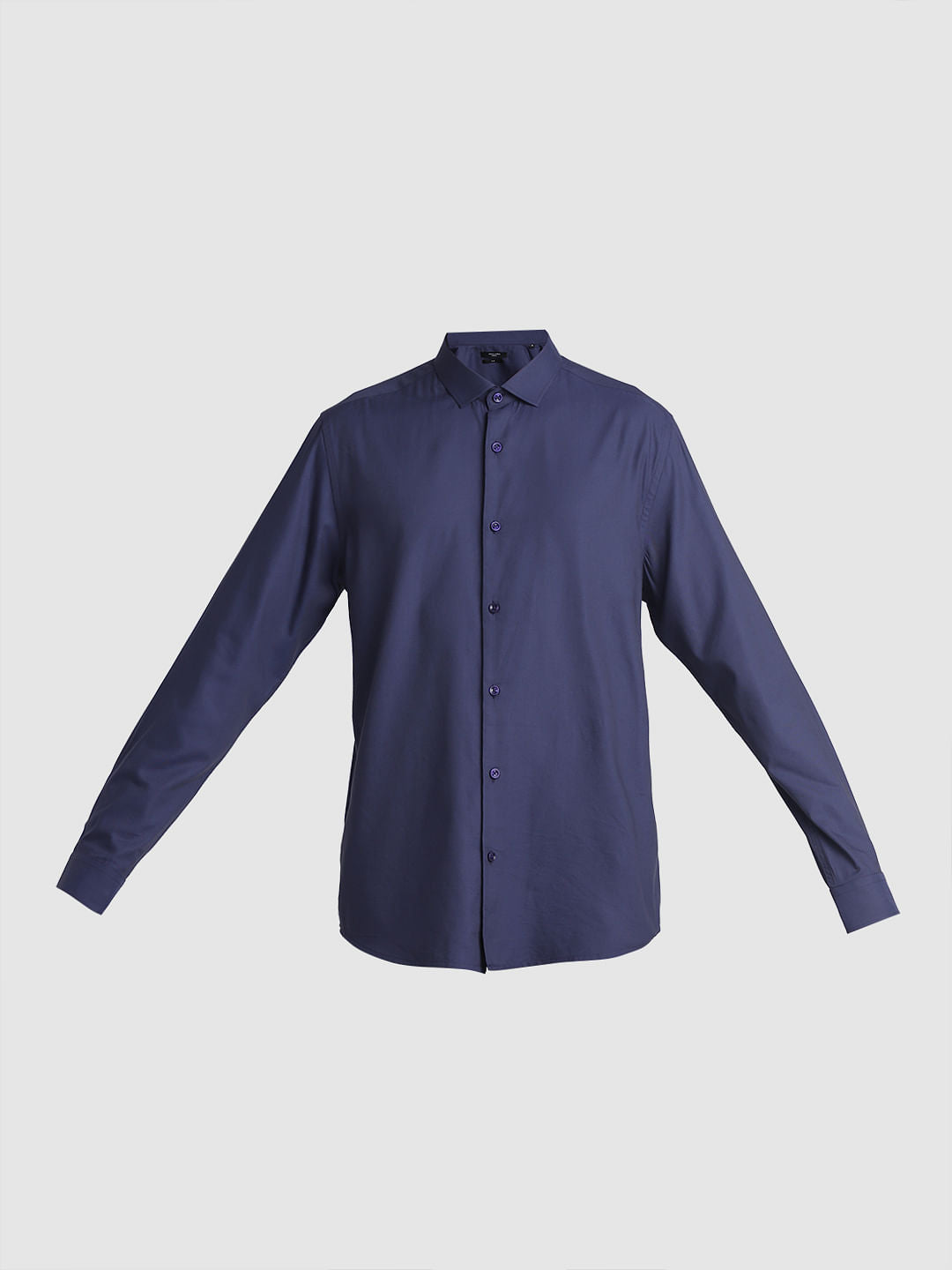 Dark Blue Cotton Full Sleeves Shirt