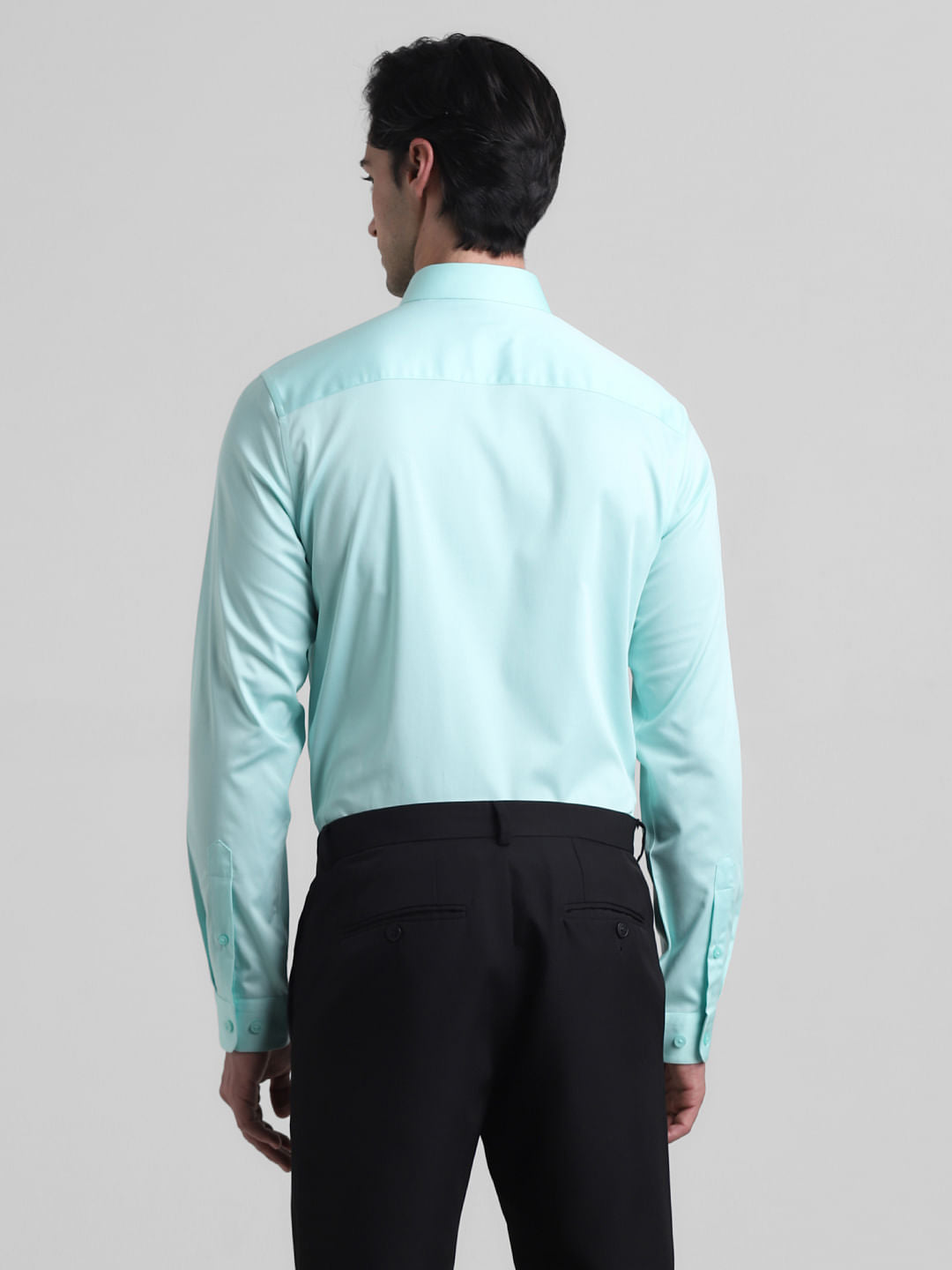 Green Satin Weave Full Sleeves Shirt