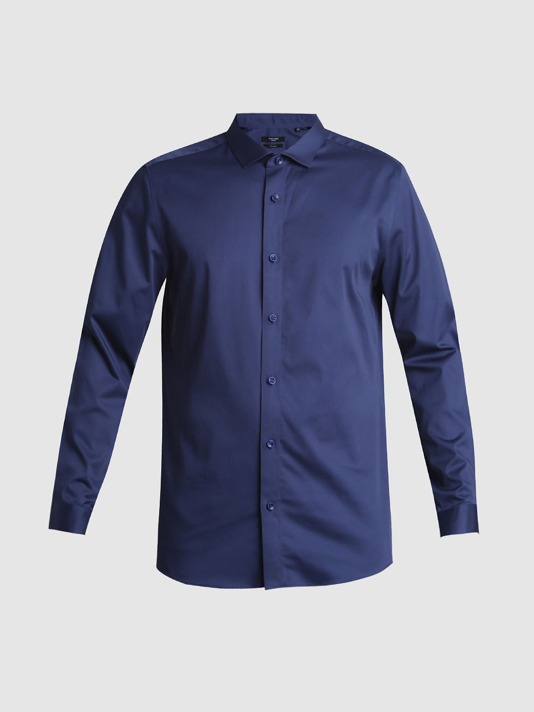 Blue Satin Weave Full Sleeves Shirt