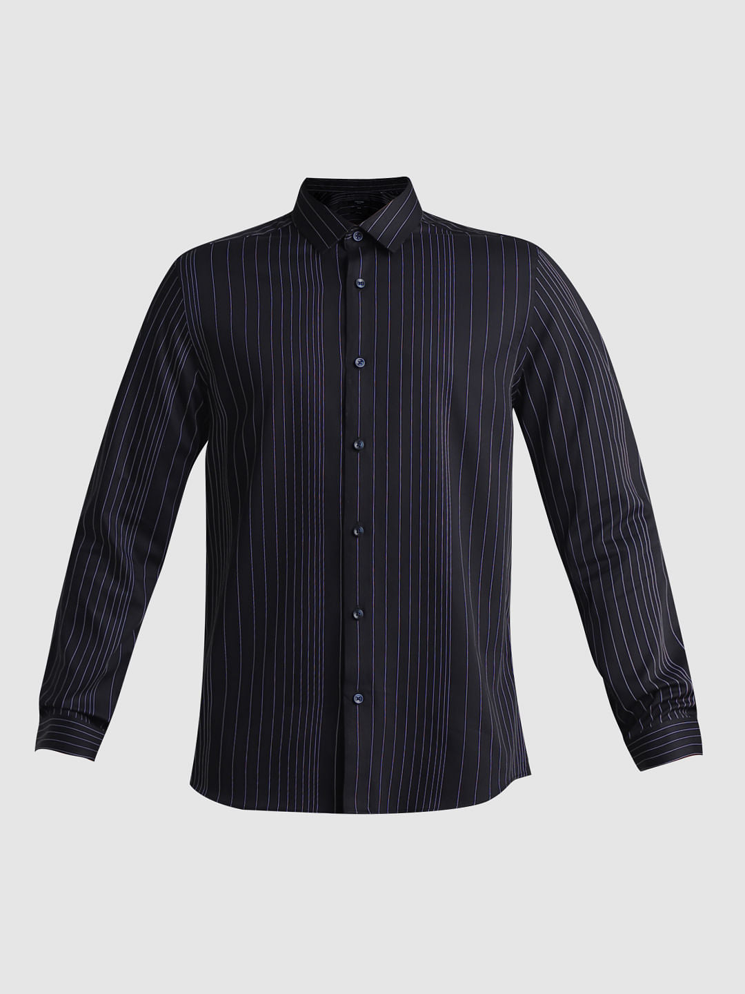 Black Striped Full Sleeves Shirt