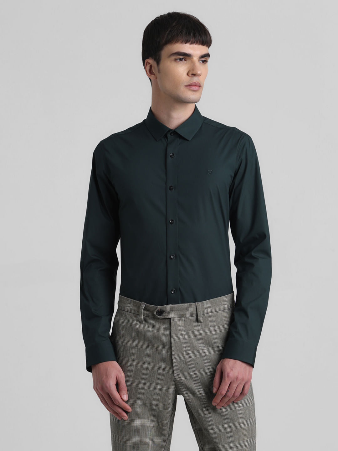 Green Poplin Full Sleeves Shirt