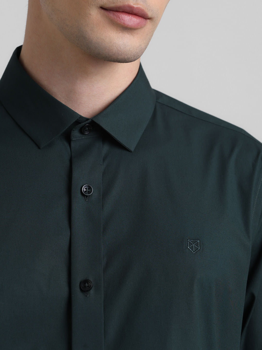 Green Poplin Full Sleeves Shirt
