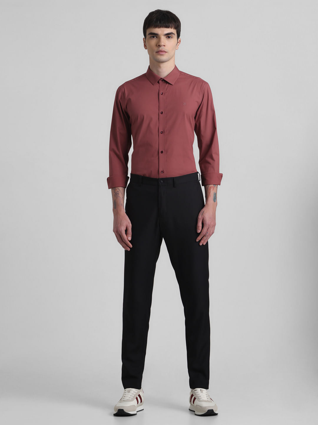 Light Brown Poplin Full Sleeves Shirt