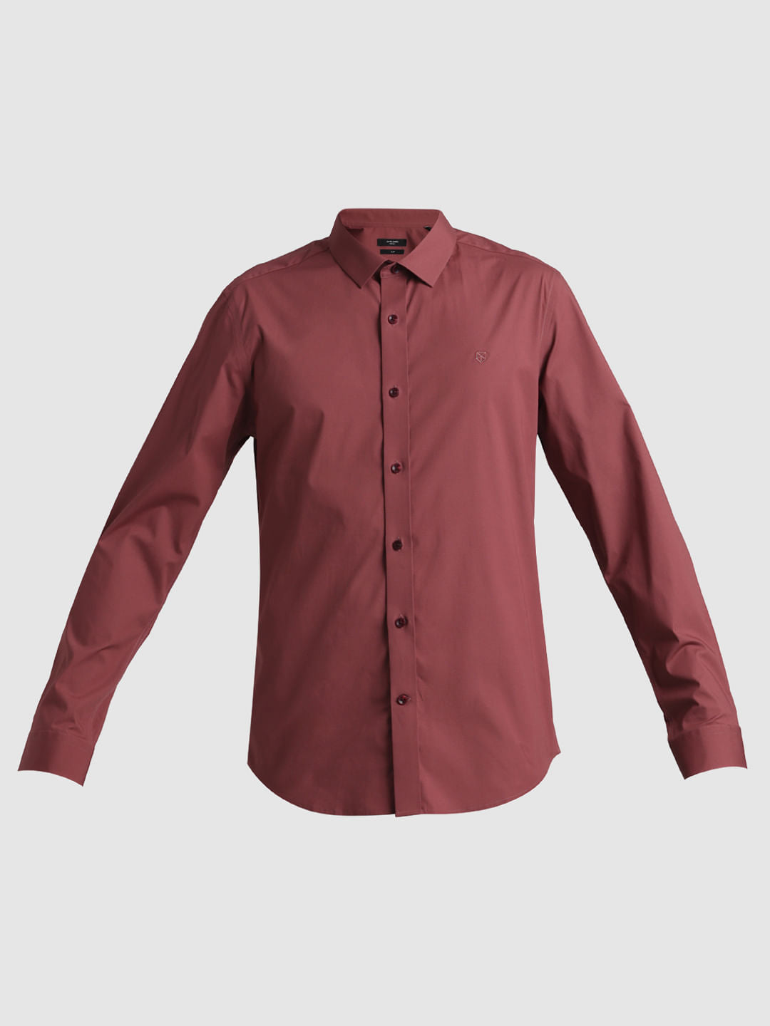Light Brown Poplin Full Sleeves Shirt