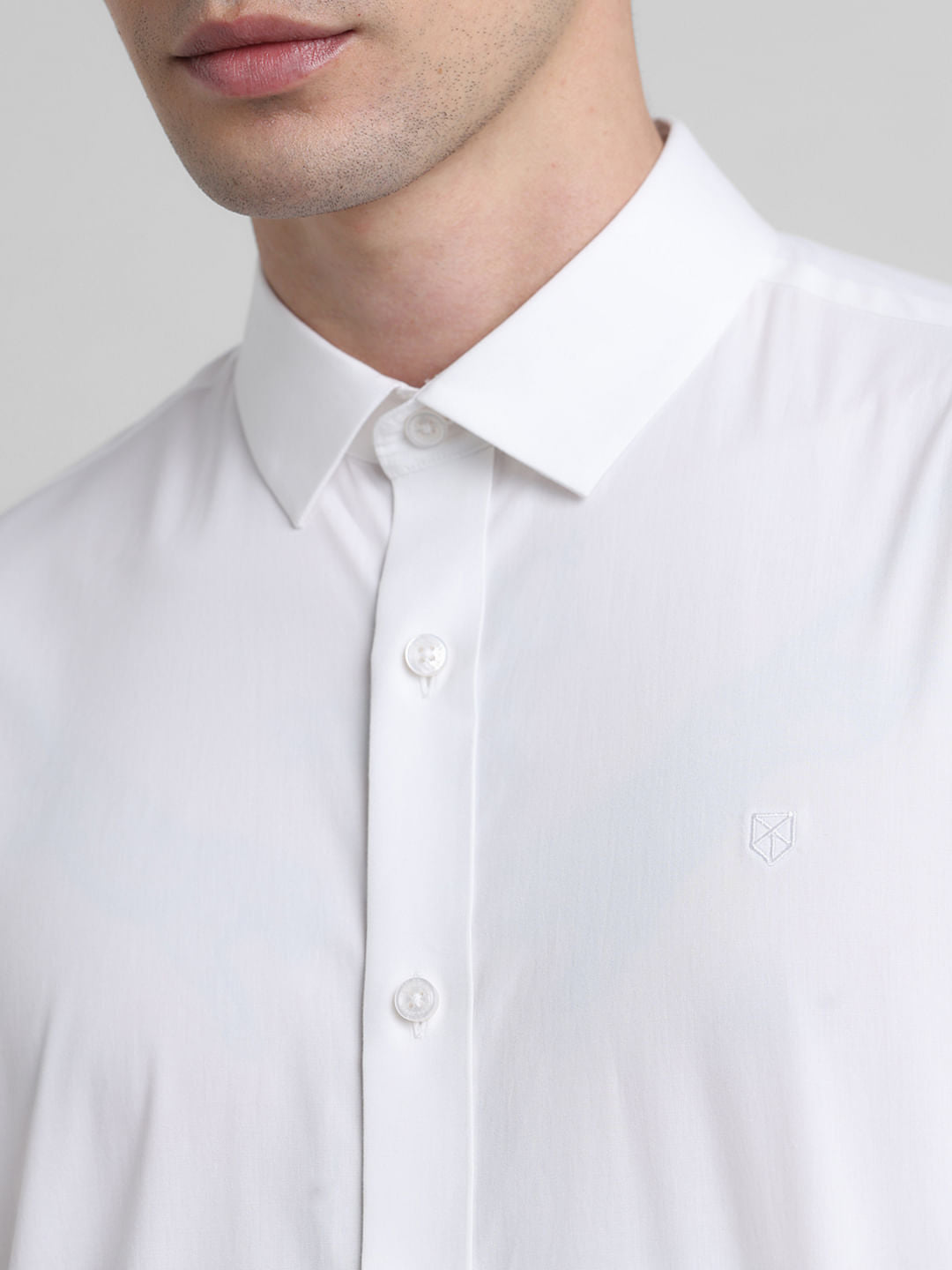 White Poplin Full Sleeves Shirt