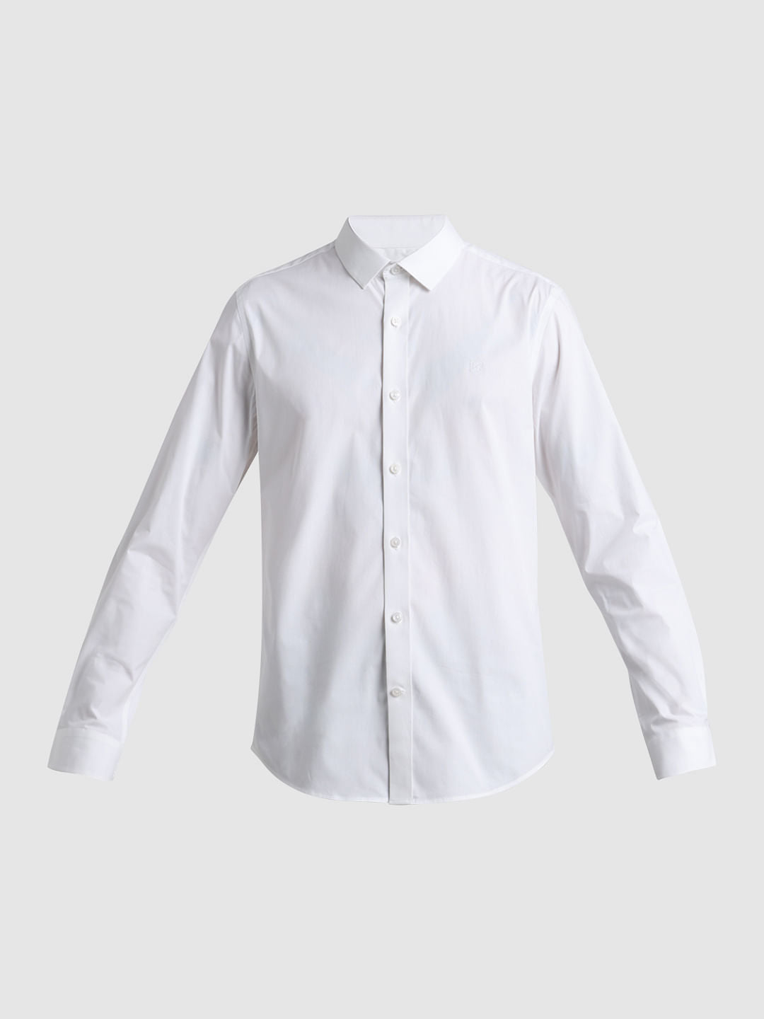 White Poplin Full Sleeves Shirt