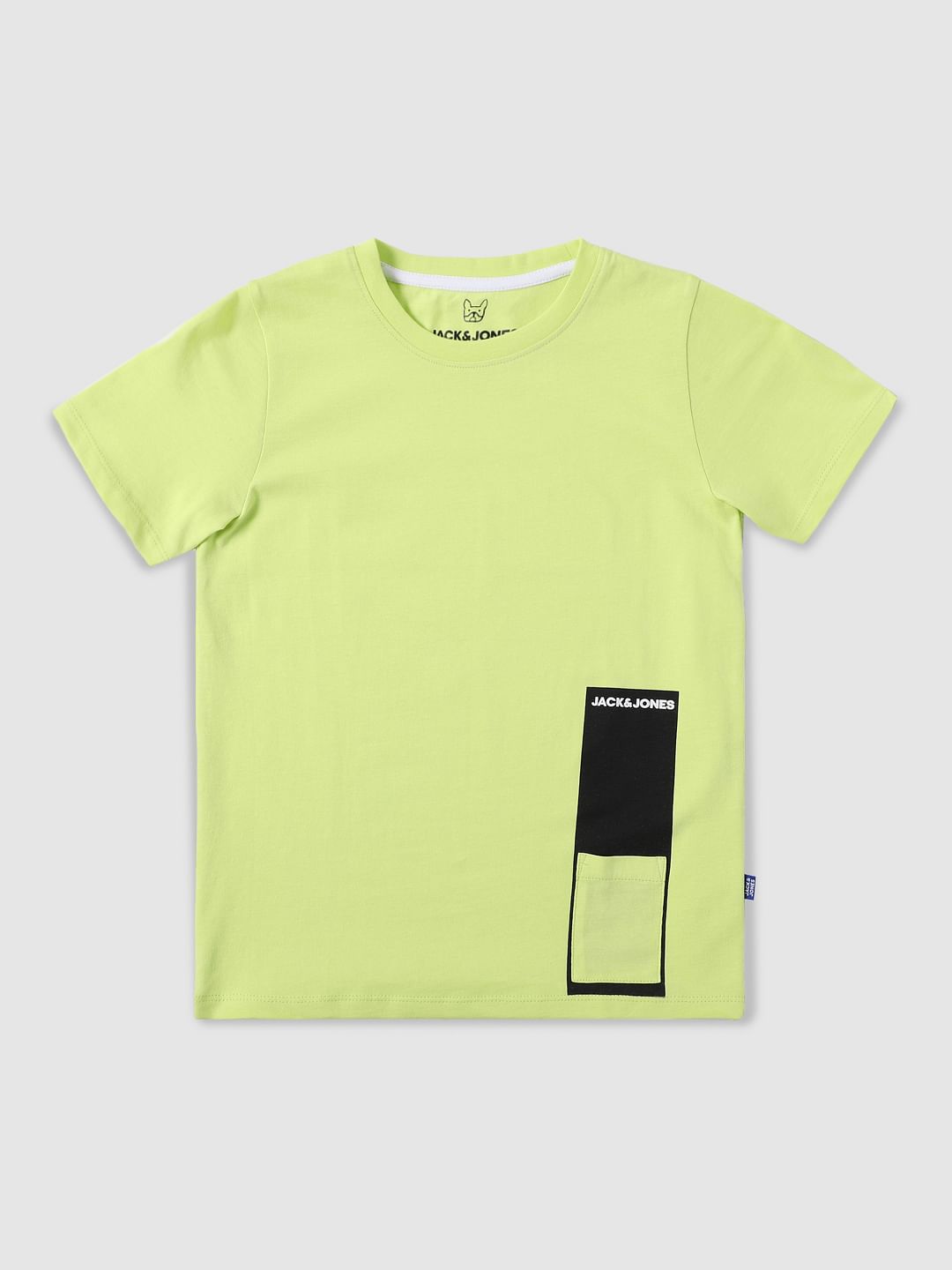 Boys Yellow Graphic Print Crew Neck T-shirt