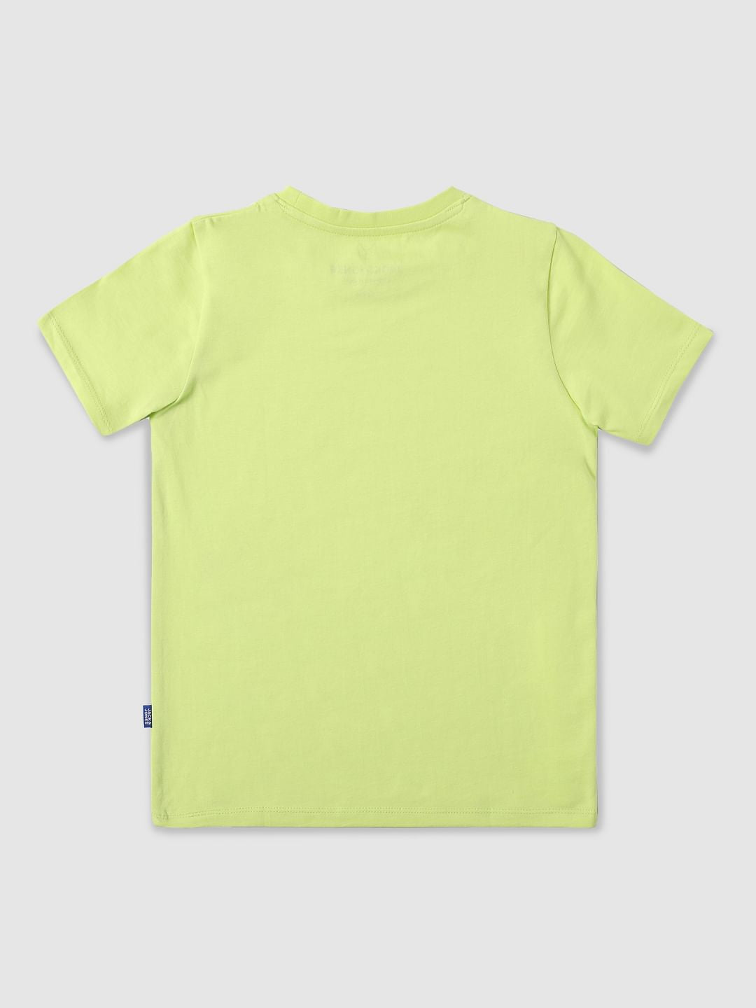 Boys Yellow Graphic Print Crew Neck T-shirt
