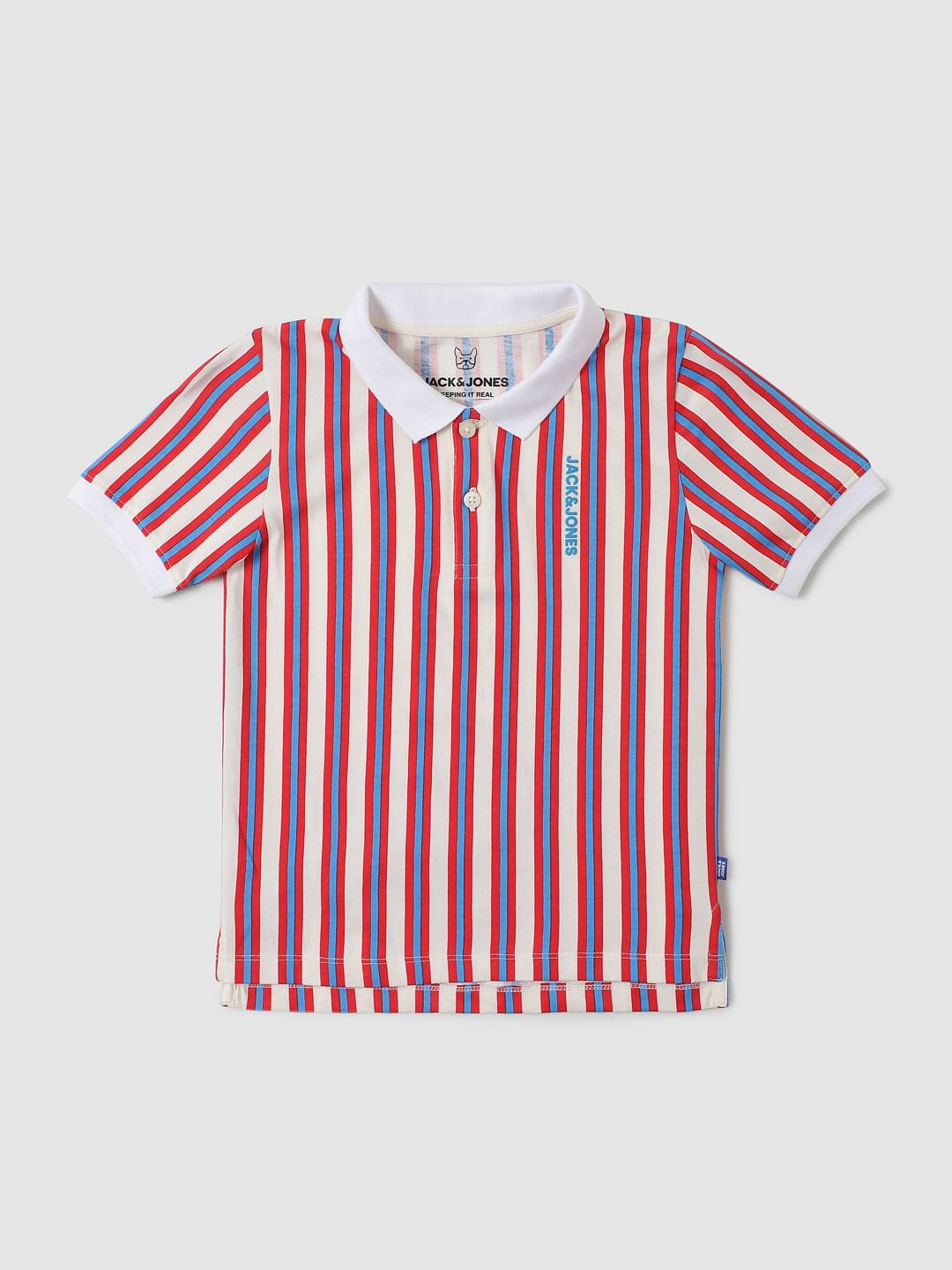 Boys Multi-coloured Striped Polo Neck T-shirt - 4/5Y