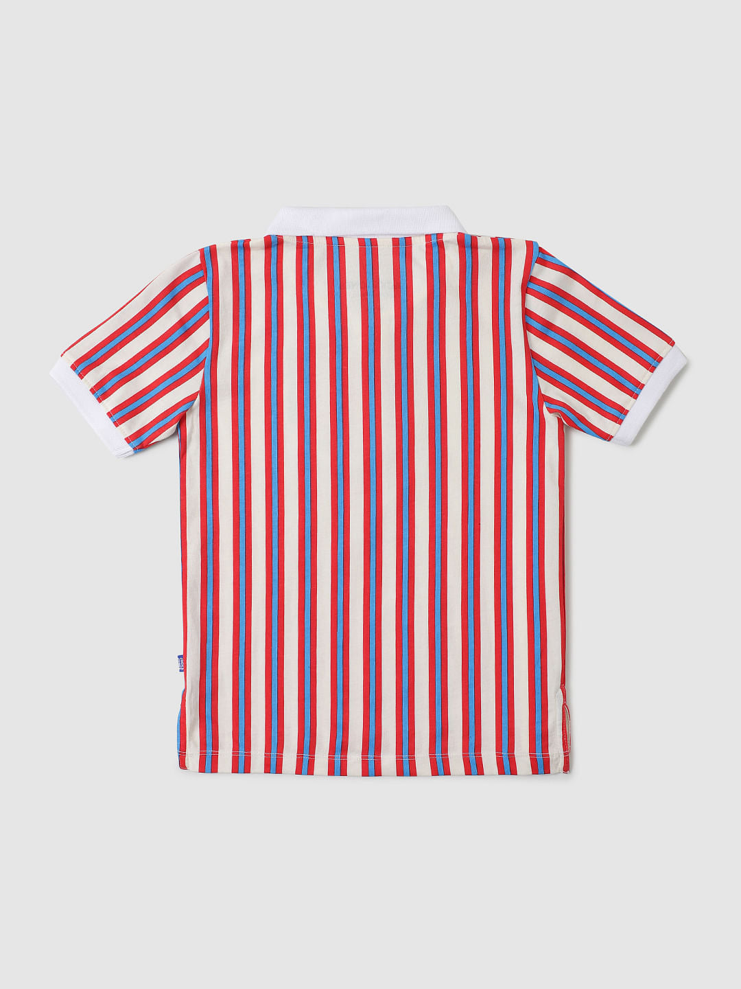 Boys Multi-coloured Striped Polo Neck T-shirt