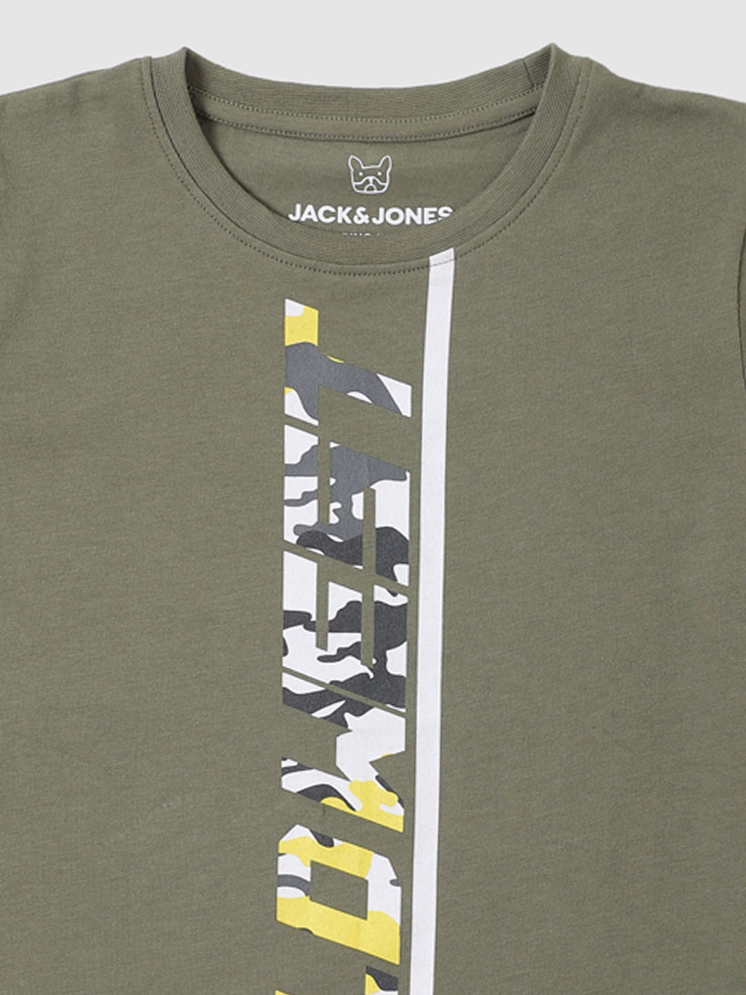 Boys Green Graphic Print Crew Neck T-shirt