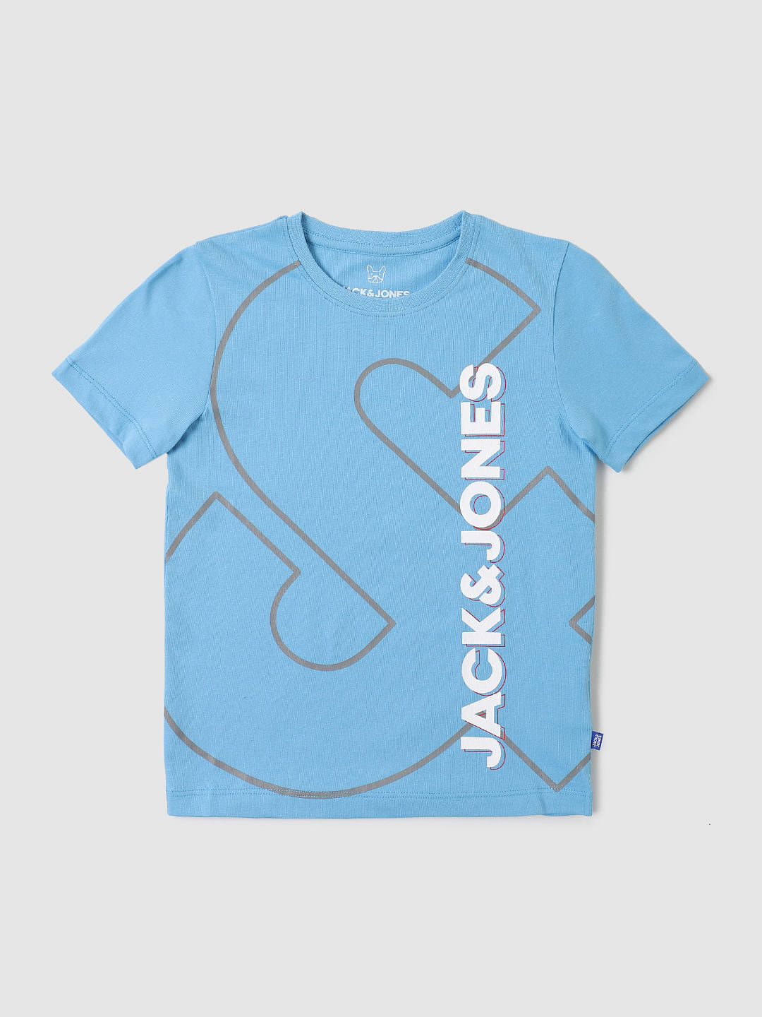 Boys Light Blue Logo Print Crew Neck T-shirt - 4/5Y