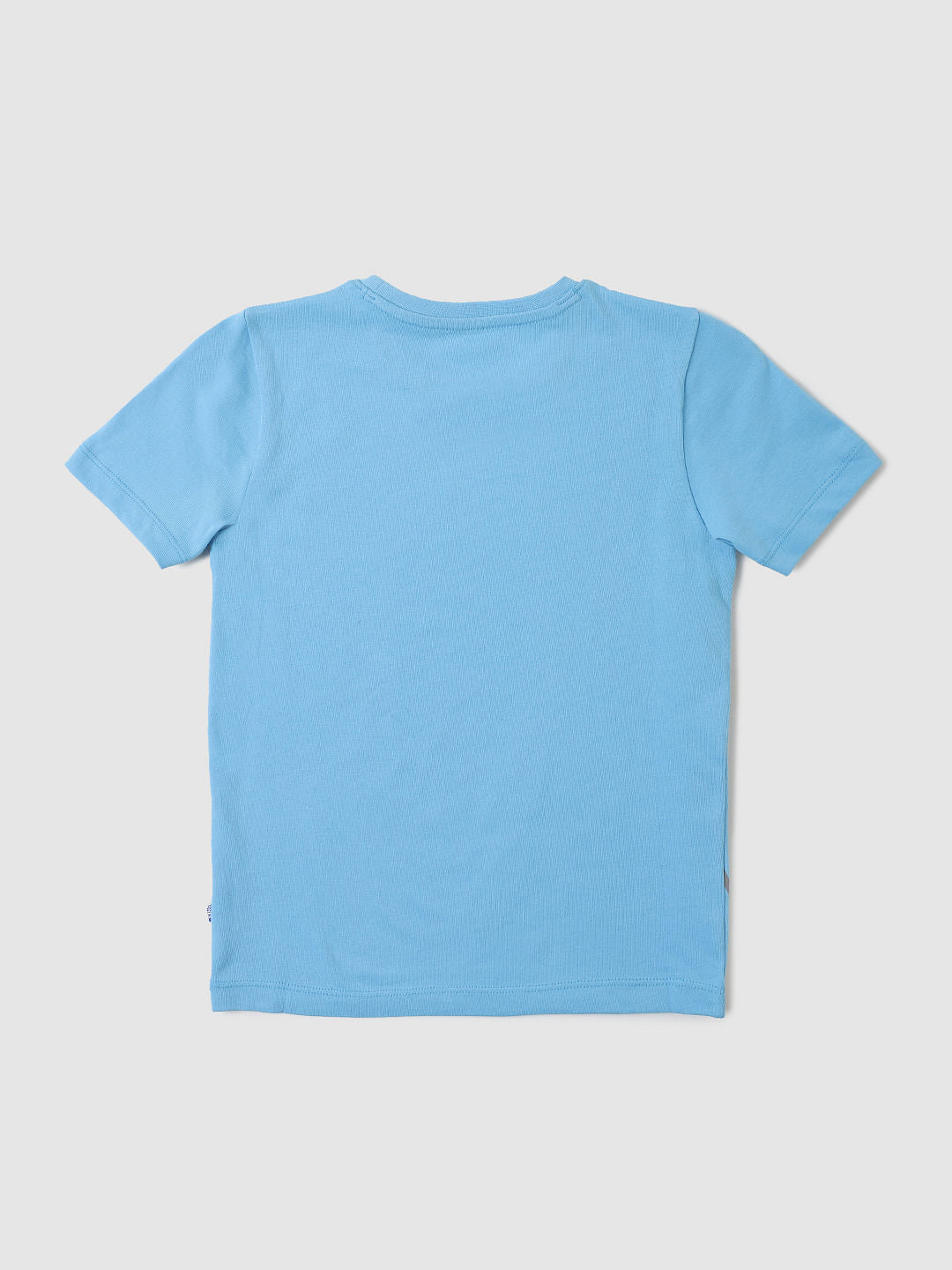 Boys Light Blue Logo Print Crew Neck T-shirt