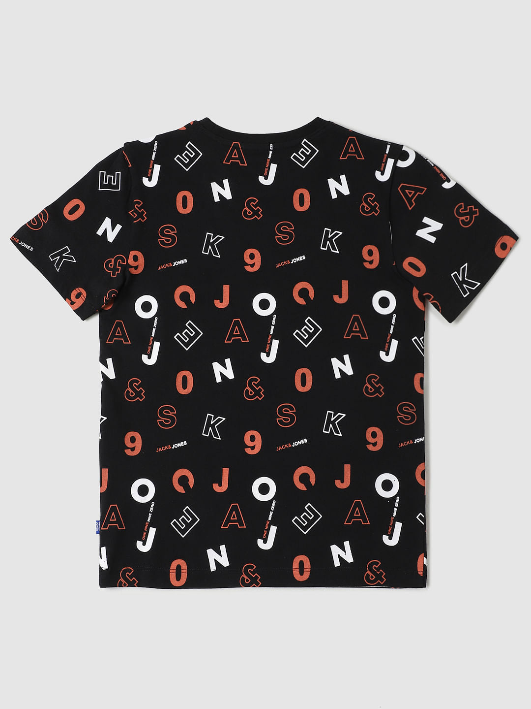 Boys Black All Over Print T-shirt