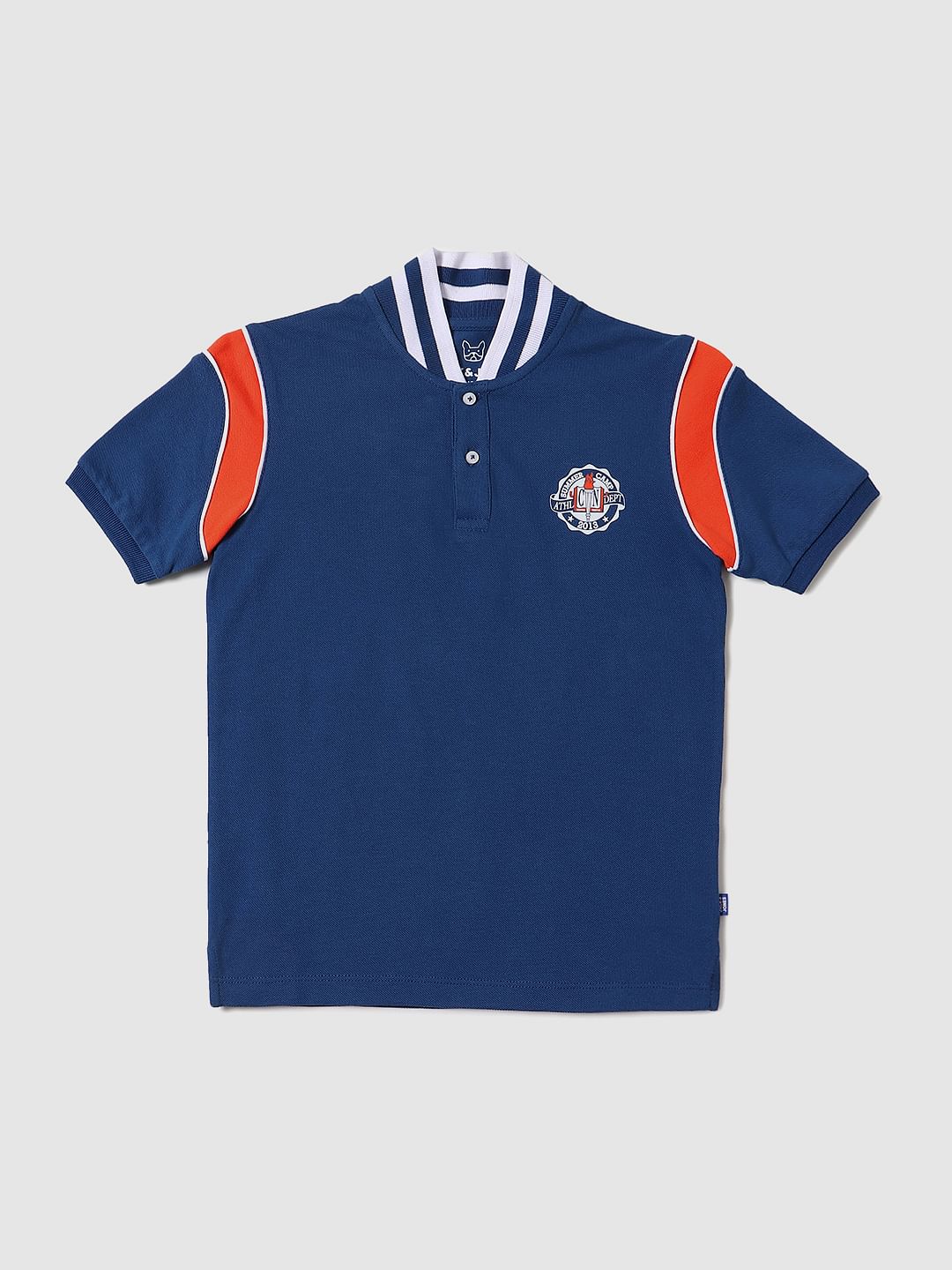 Boys Blue Polo Neck T-shirt - 4/5Y
