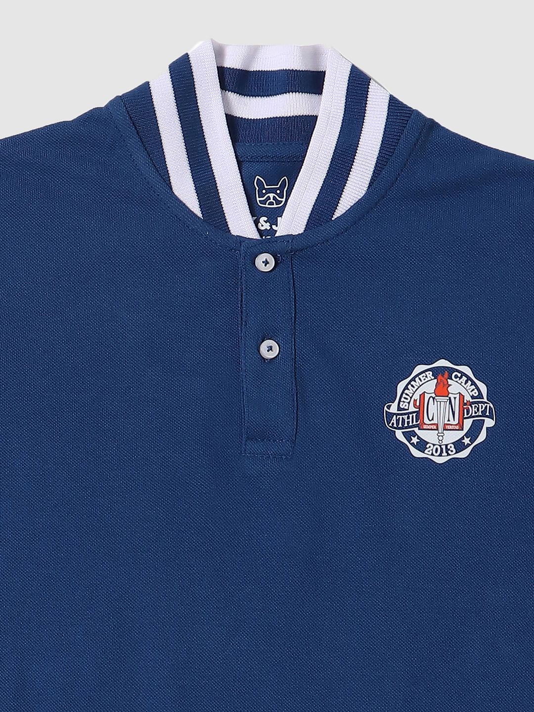 Boys Blue Polo Neck T-shirt