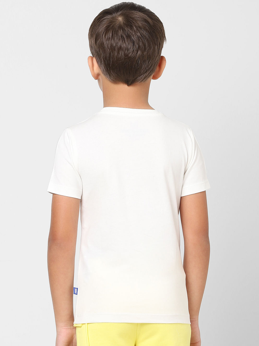 Boys White Post-It Graphic Print Crew Neck T-shirt