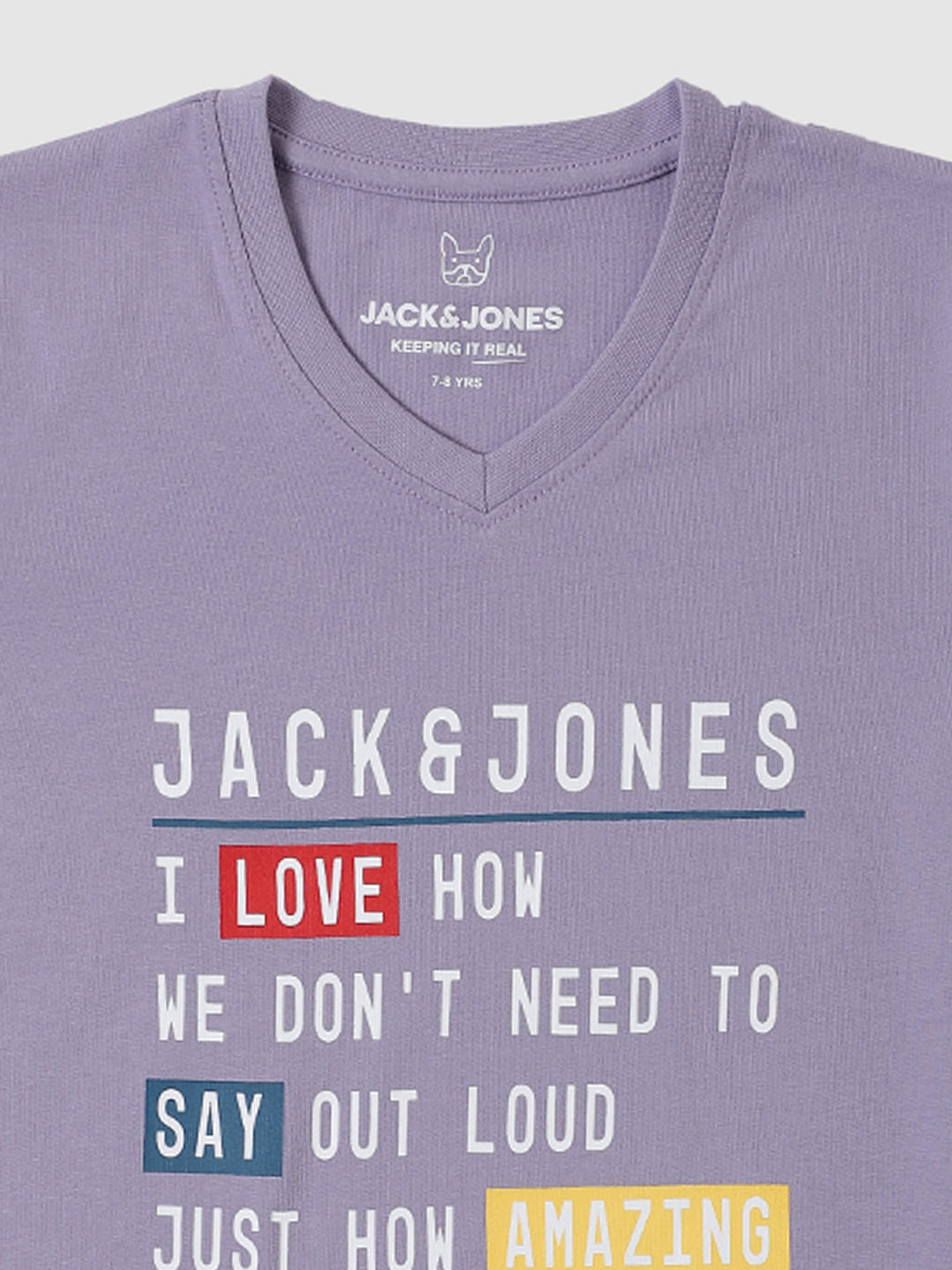 Boys Purple Slogan Print Crew Neck T-shirt
