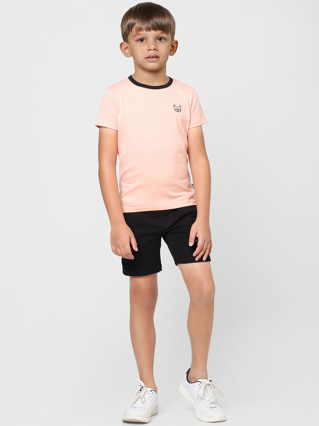 Boys Pink Crew Neck T-shirt