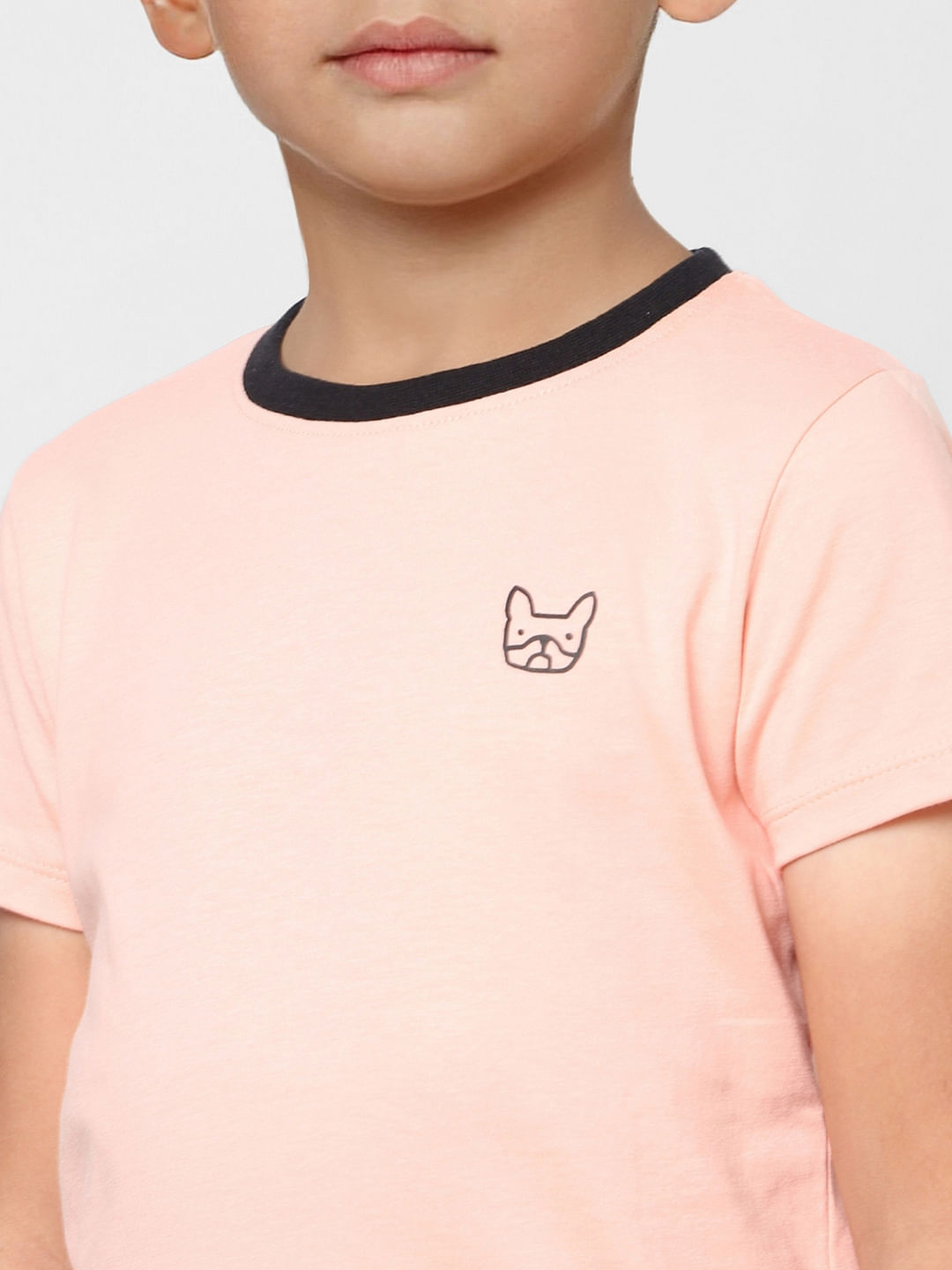 Boys Pink Crew Neck T-shirt