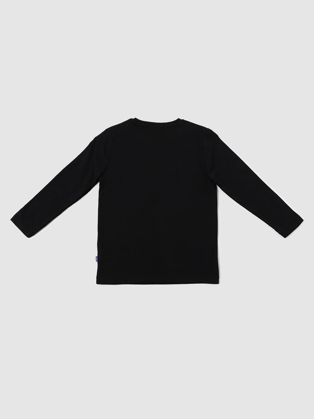 Boys Black Tape Detail Full Sleeves Crew Neck T-shirt