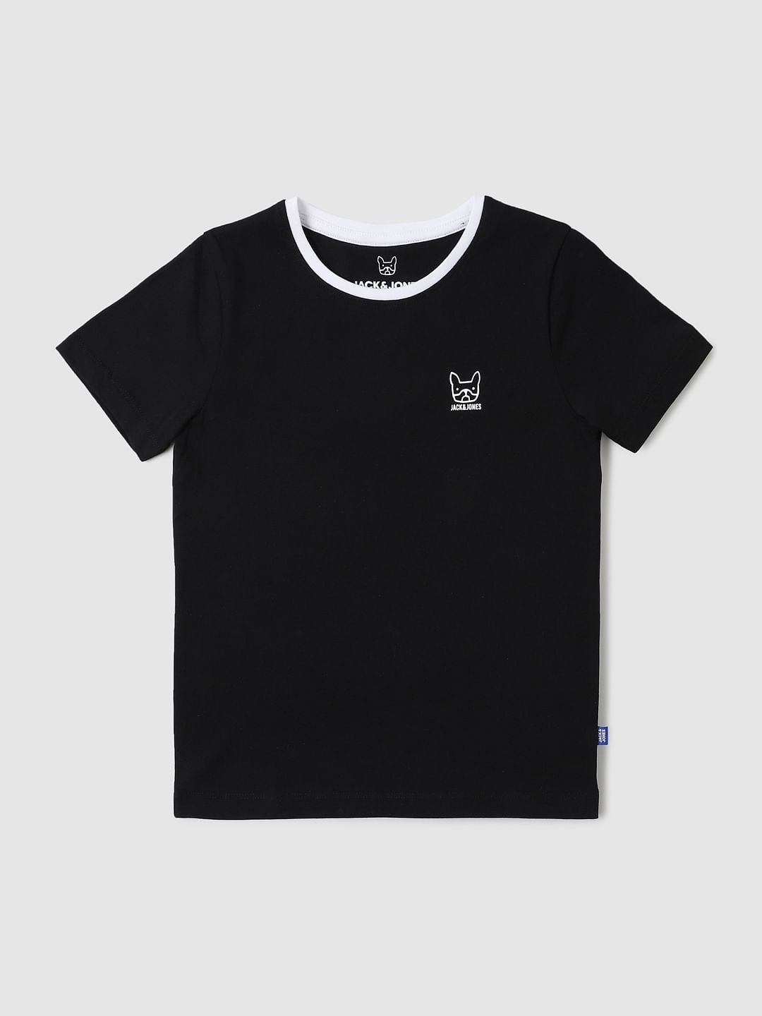 Boys Black Crew Neck T-shirt - 4/5Y
