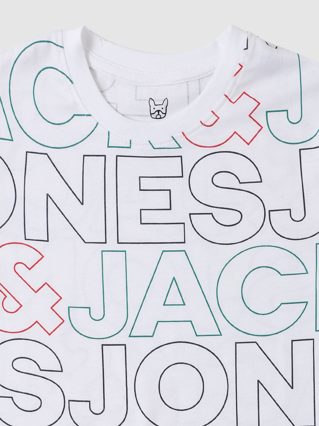Boys White All Over Logo Print Crew Neck T-shirt