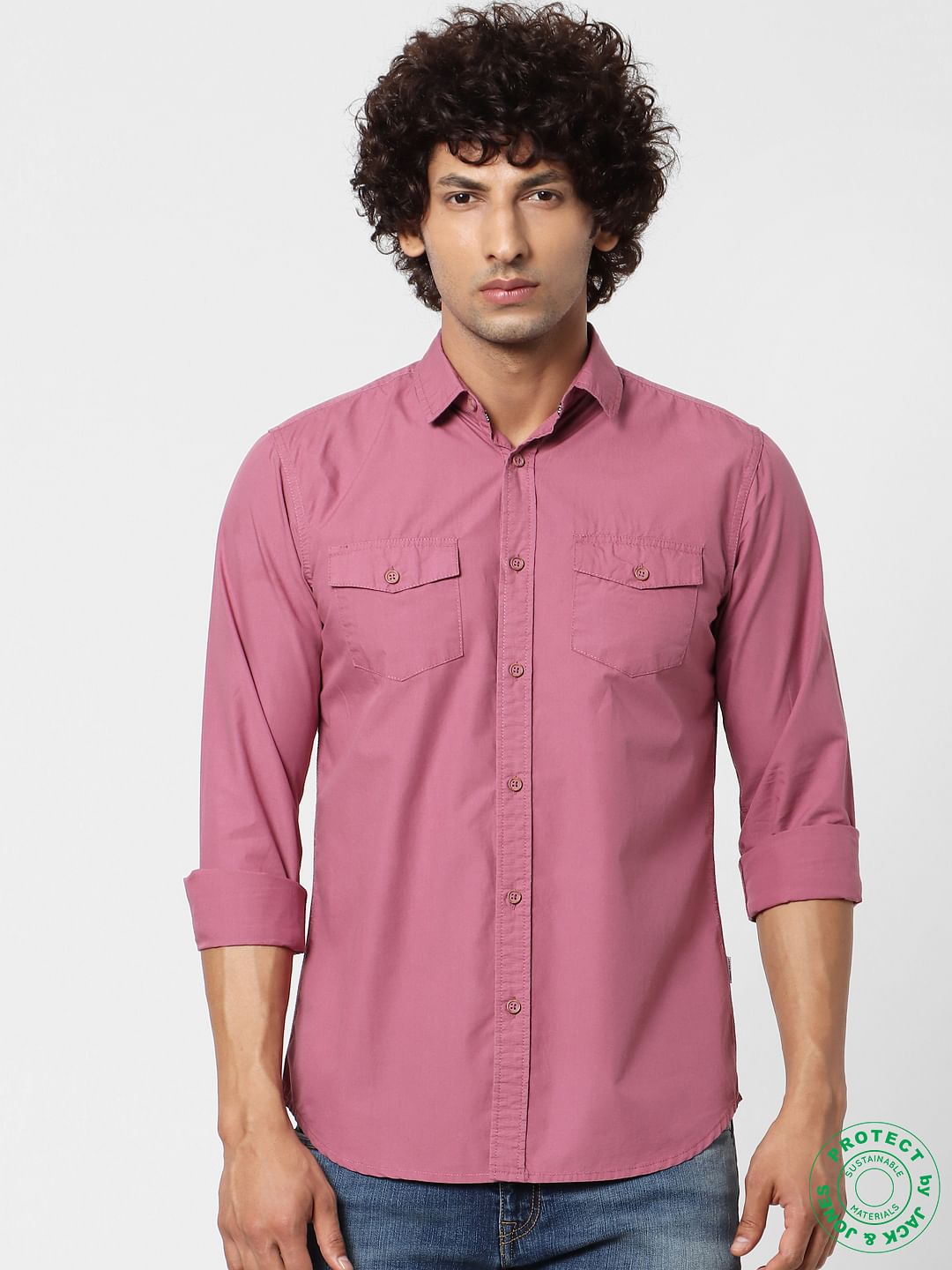 Pink Full Sleeves Shirt - S