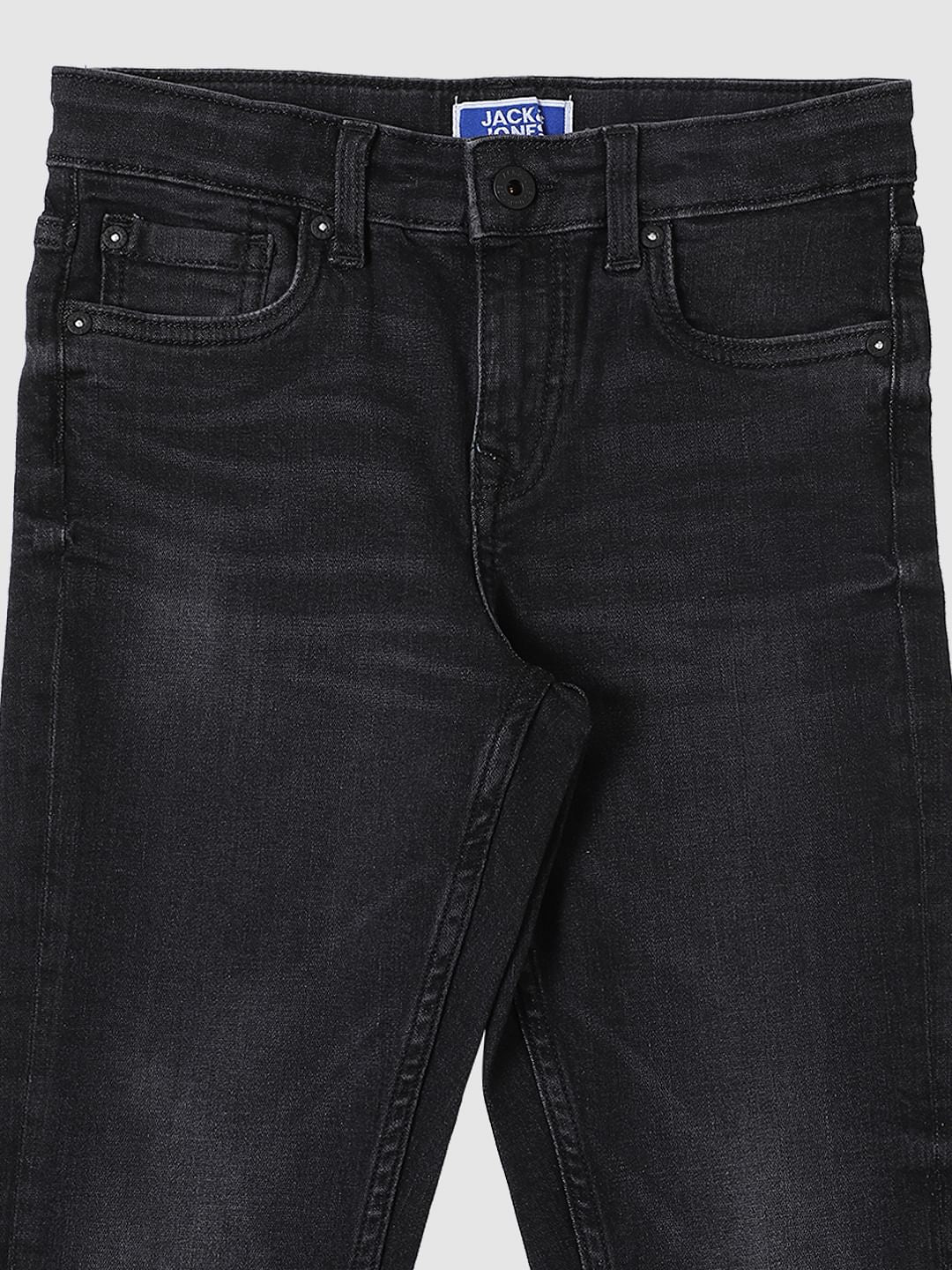 Boys Black Mid Rise Glenn Slim Fit Jeans