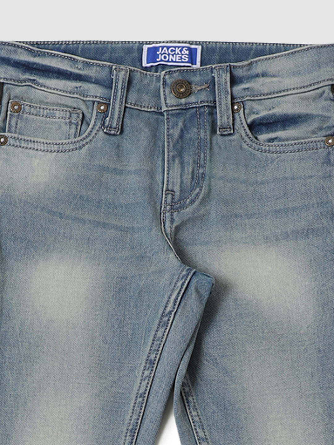 Boys Blue Mid Rise Tape Detail Slim Fit Jeans