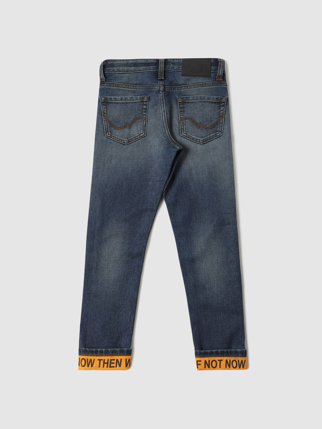Boys Blue Mid Rise Clark Tape Detail Slim Fit Jeans