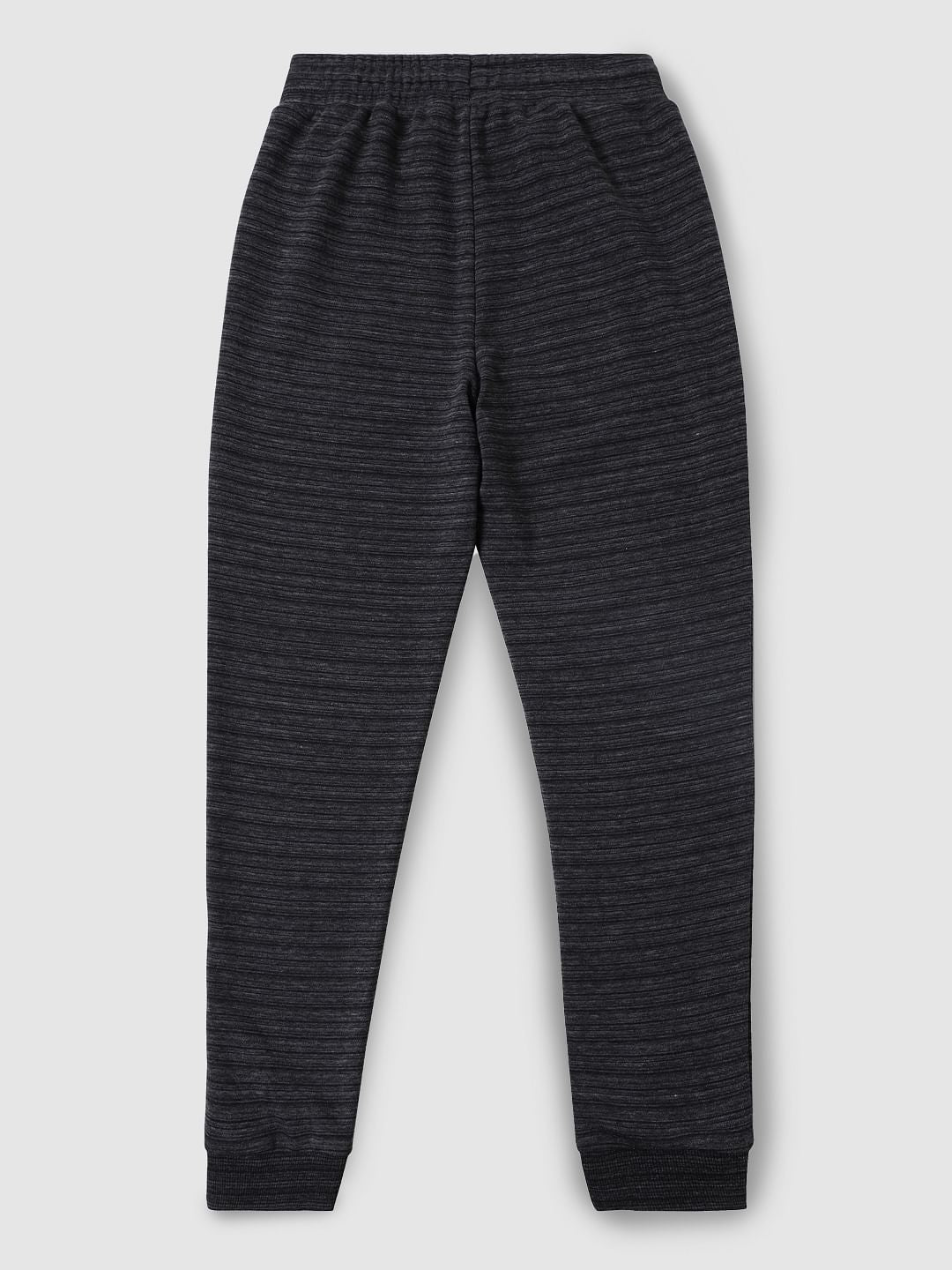 Boys Dark Grey Striped Sweatpants