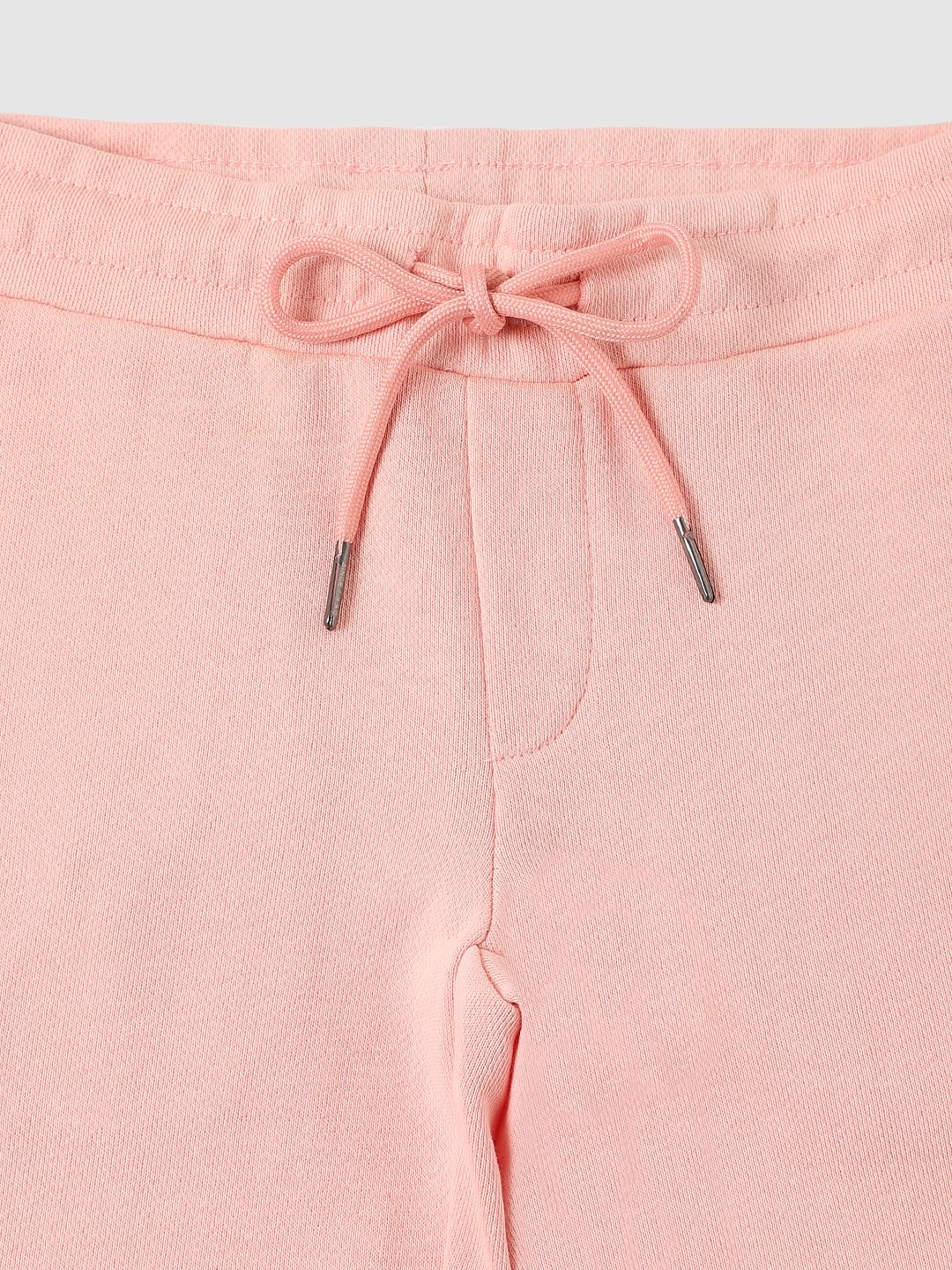 Boys Peach Mid Rise Sweatshorts