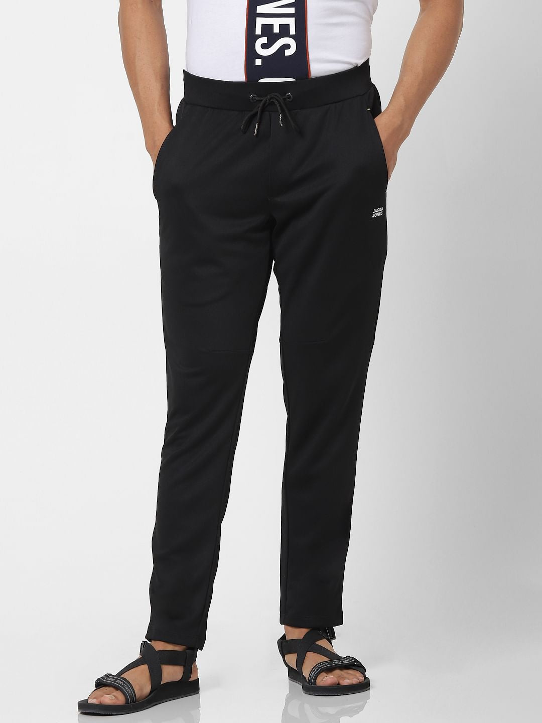 Black Mid Rise Logo Print Sweatpants - S