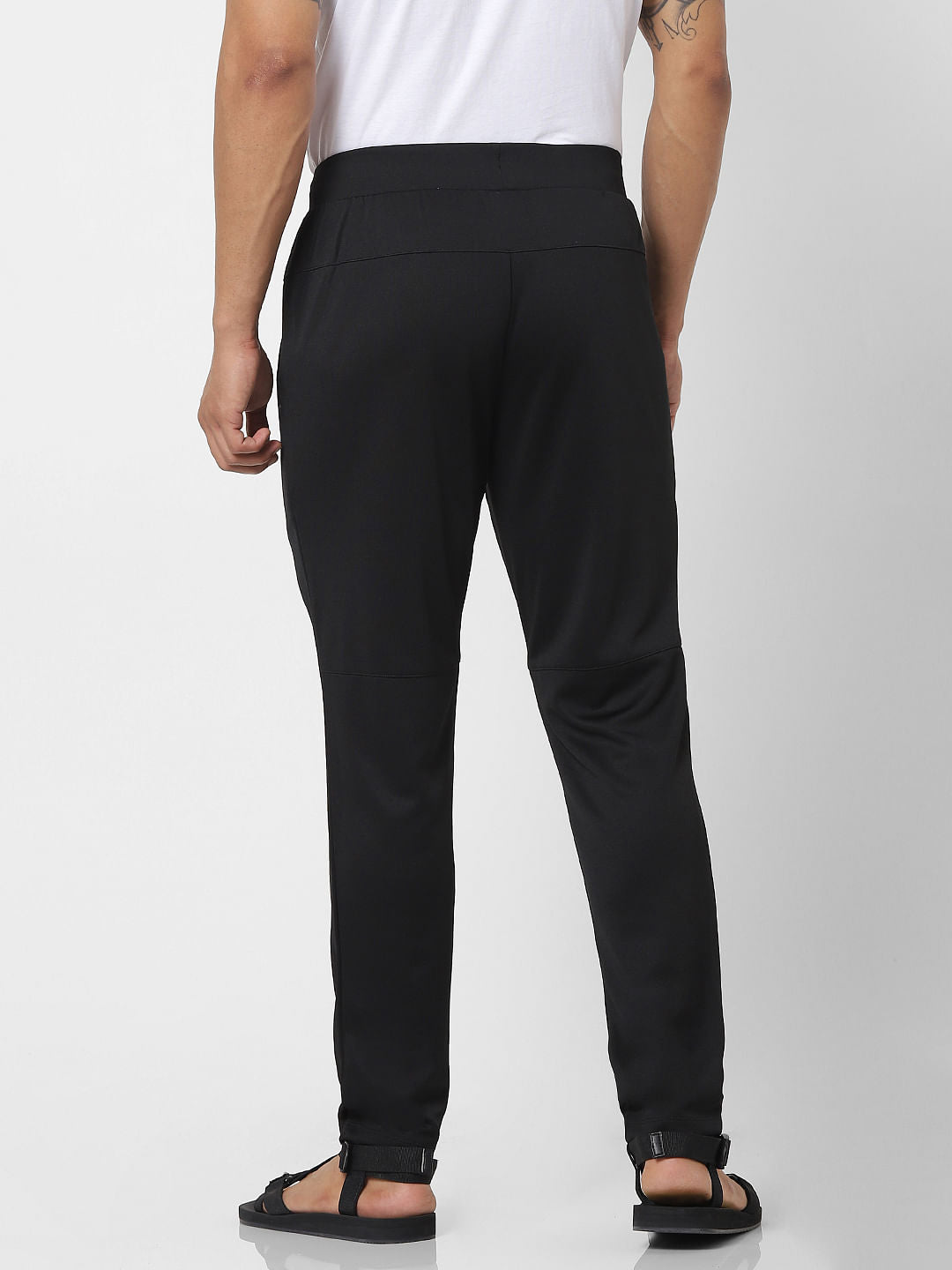 Black Mid Rise Logo Print Sweatpants