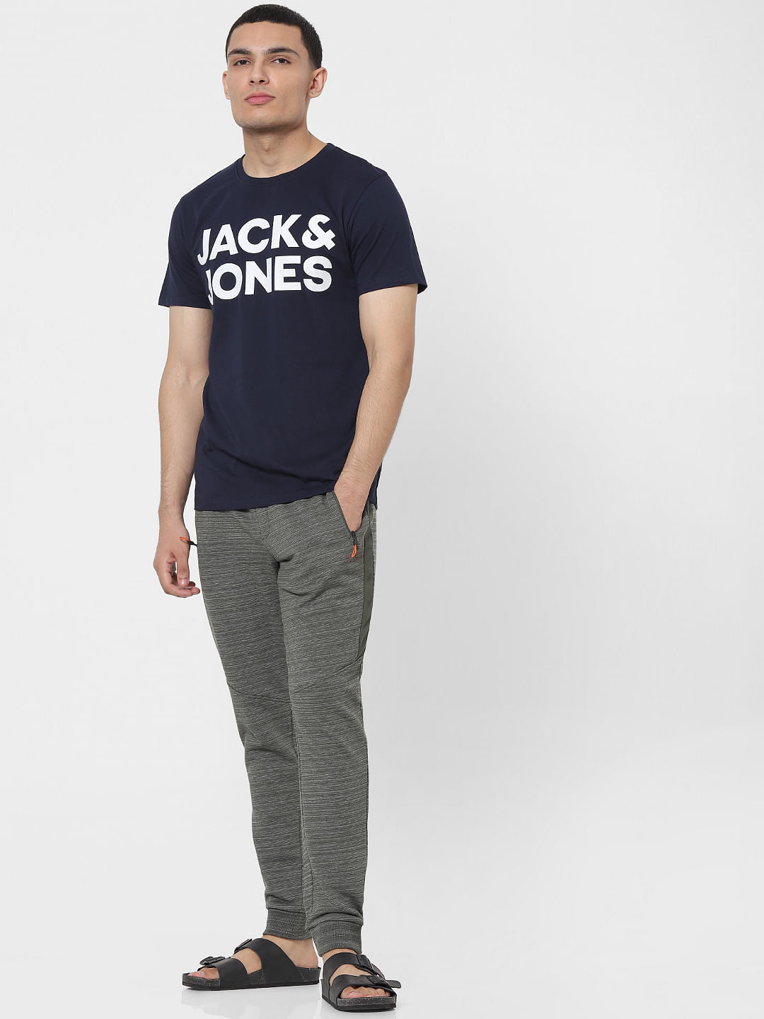 Olive Green Mid Rise Textured Sweatpants - S