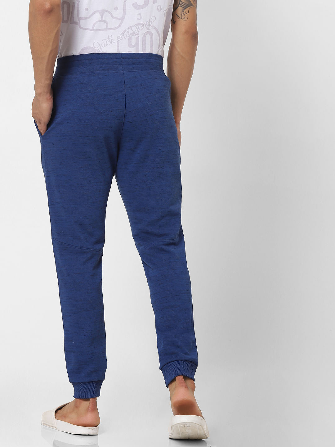 Blue Mid Rise Drawstring Sweatpants