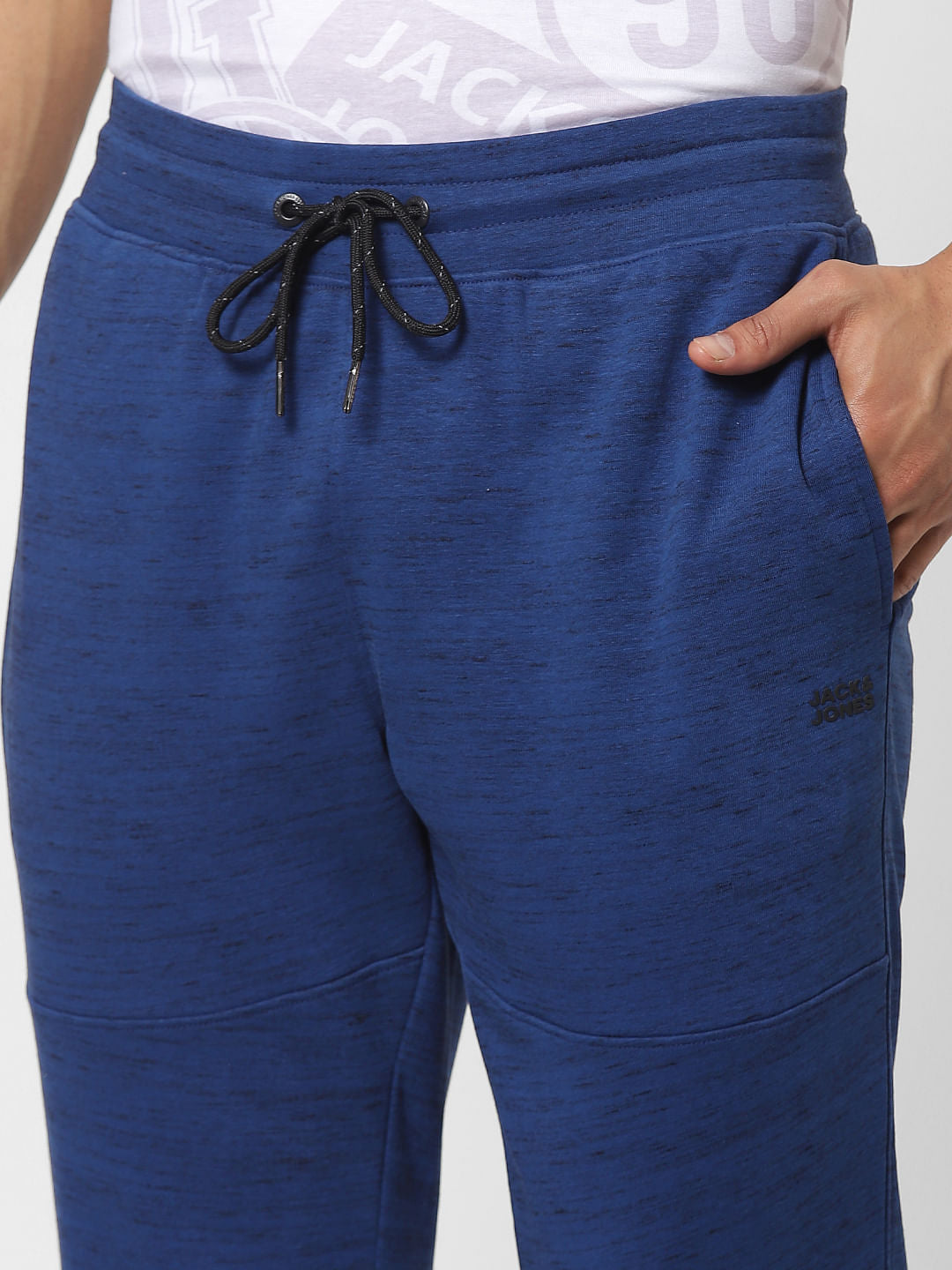 Blue Mid Rise Drawstring Sweatpants