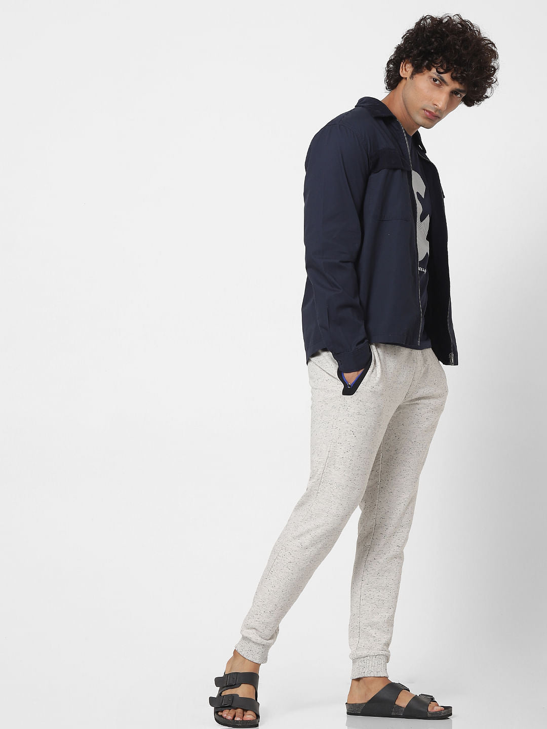 White Mid Rise Drawstring Logo Print Sweatpants - S