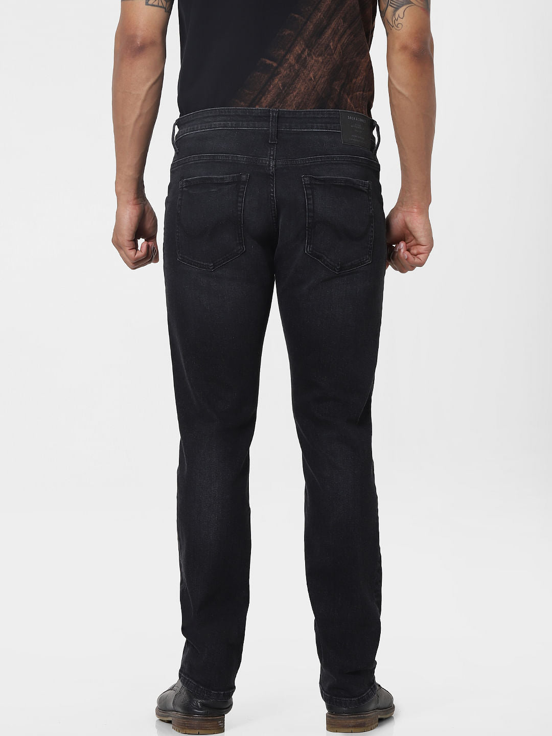 Protect Black Mid Rise Clark Regular Fit Jeans