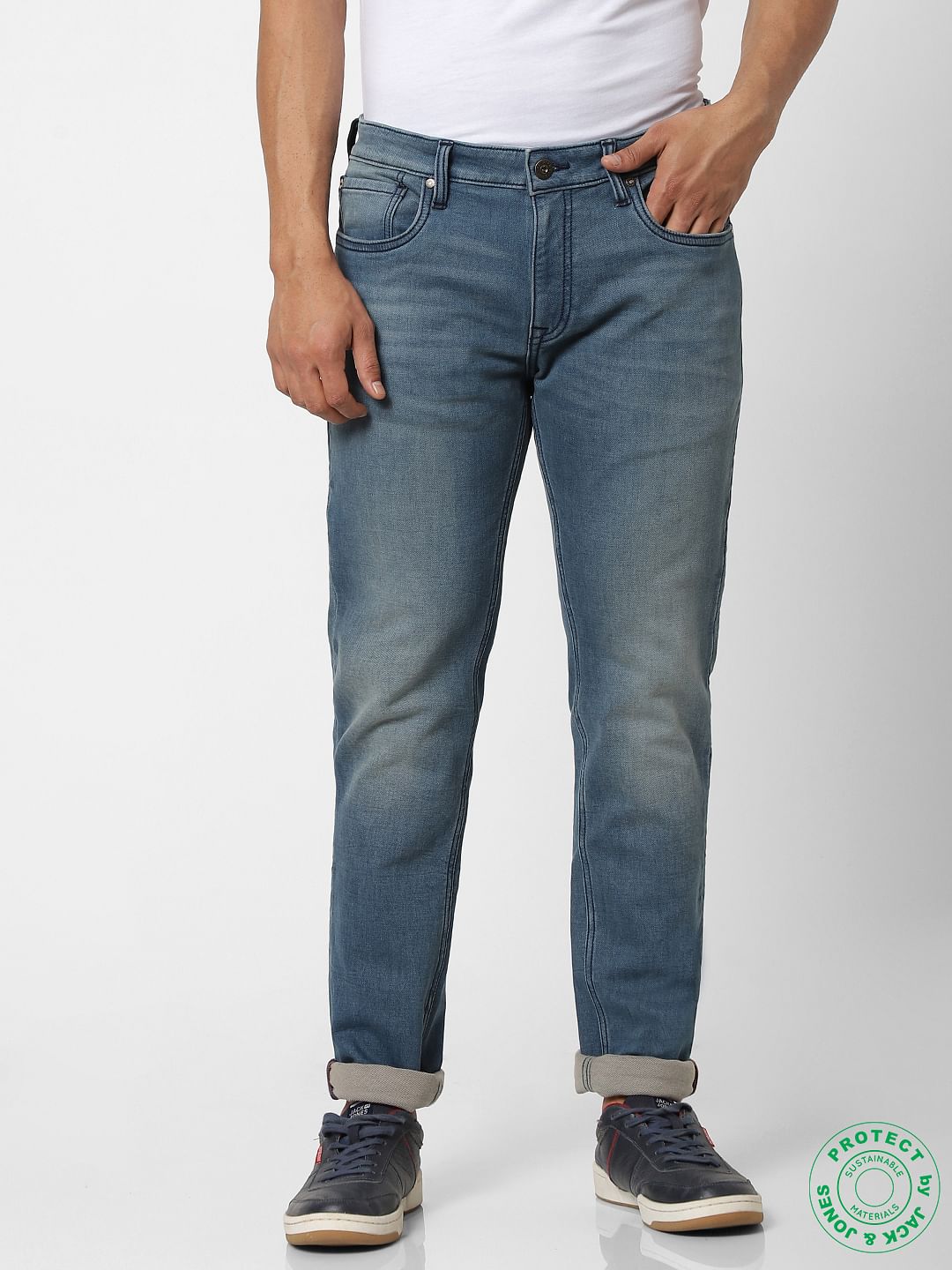 Protect Blue Mid Rise Ben Skinny Fit Jeans - 28/30