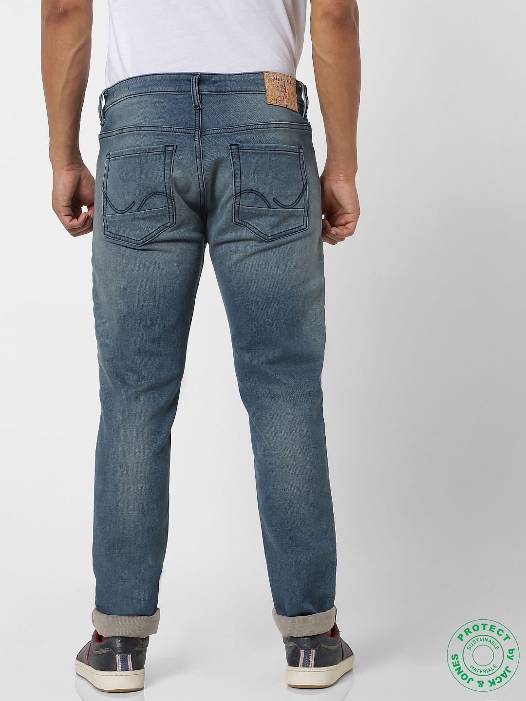 Protect Blue Mid Rise Ben Skinny Fit Jeans