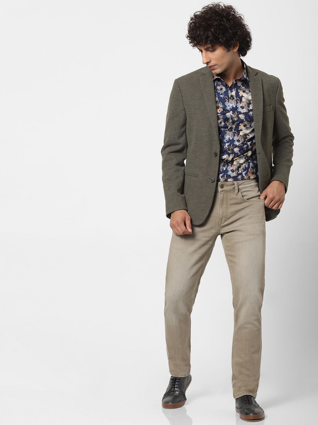 Protect Grey Low Rise Glenn Slim Fit Jeans