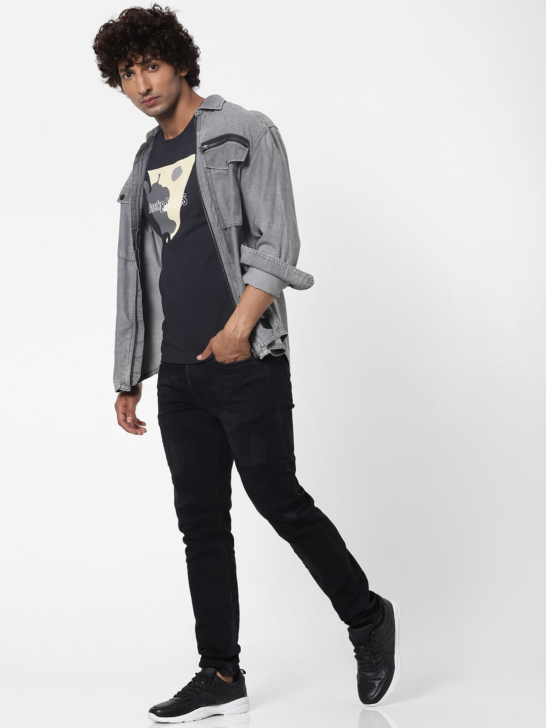 Black Low Rise Glenn Slim Fit Jeans - 28/30